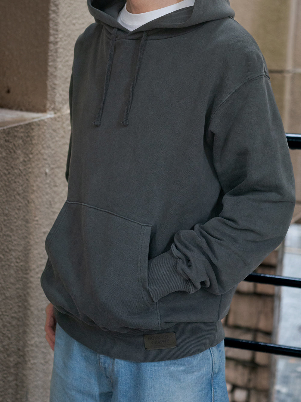 HKDGRP "LEATHER EMBLEM" HOODIE