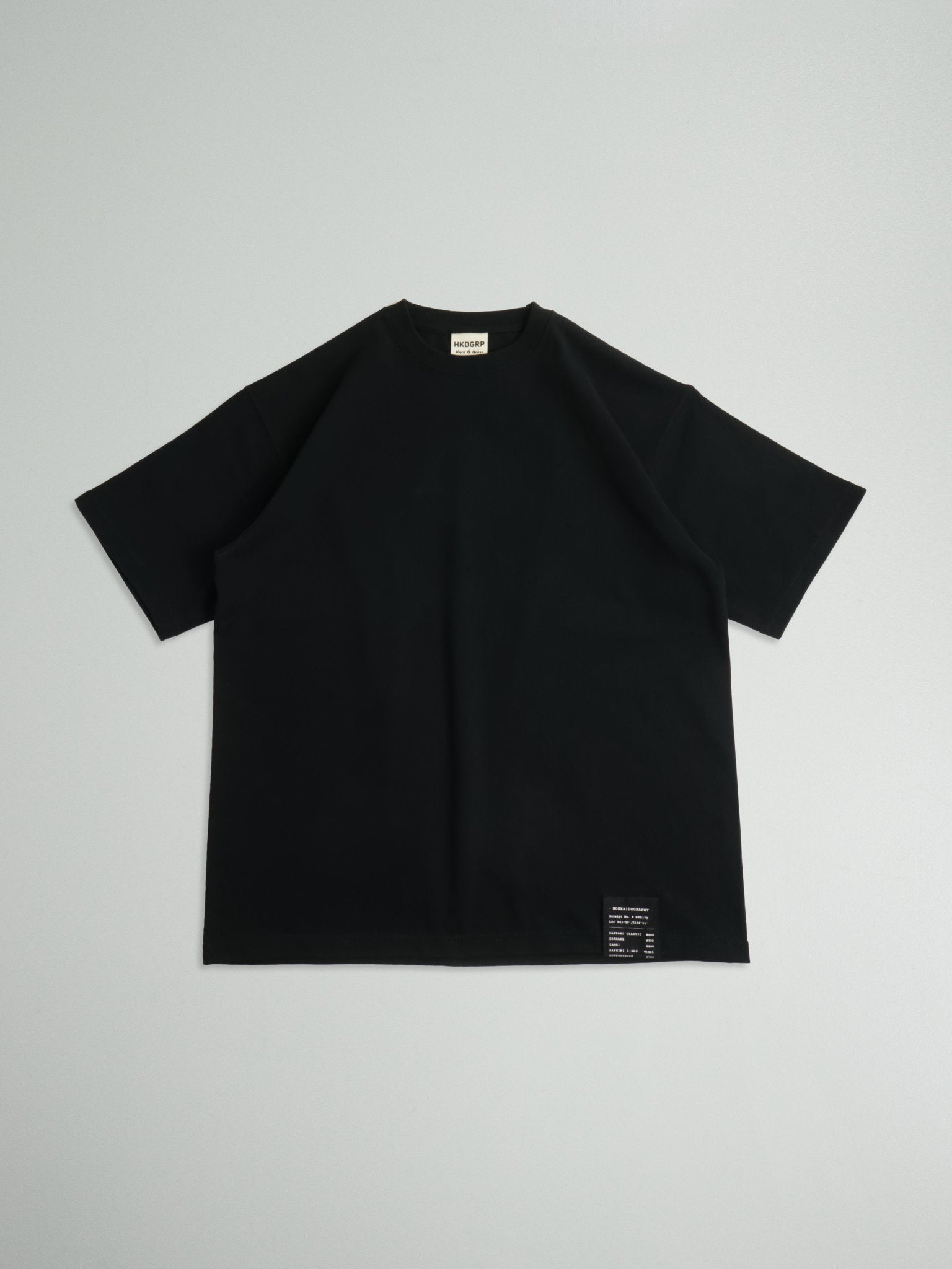 HKD Receipt Tシャツ ブラック フロント 平置き