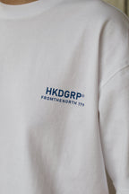 ICE LIGHT Tシャツ 左胸 HKDGRPロゴ 刺繍 クローズアップ ホワイト