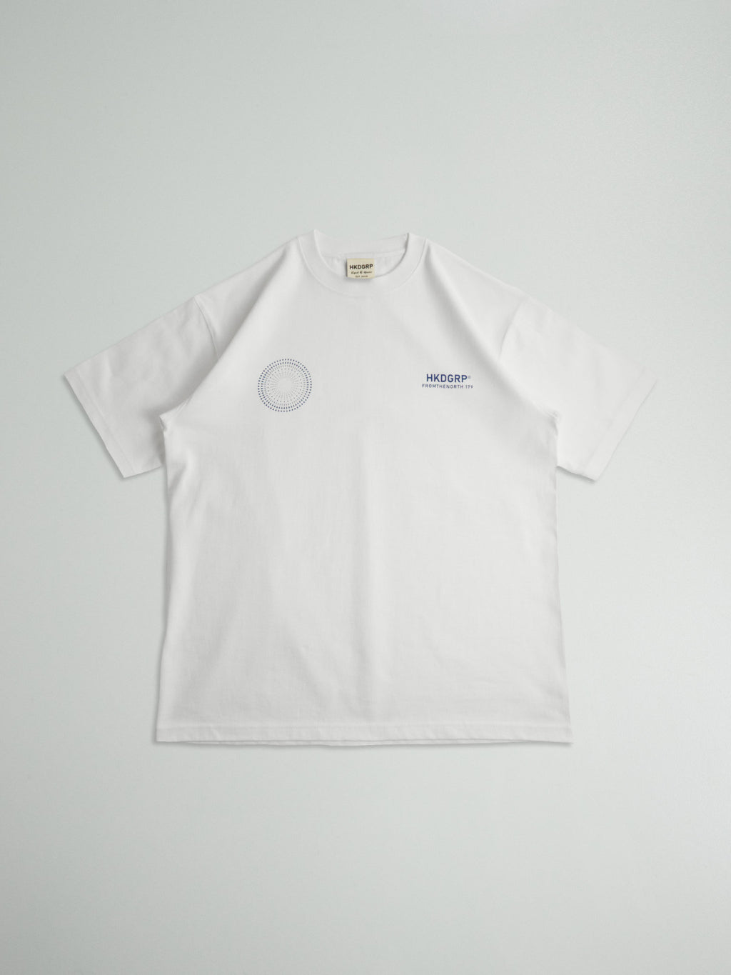 ICE LIGHT Tシャツ 左胸 円形ロゴ 刺繍 ディテール ホワイト