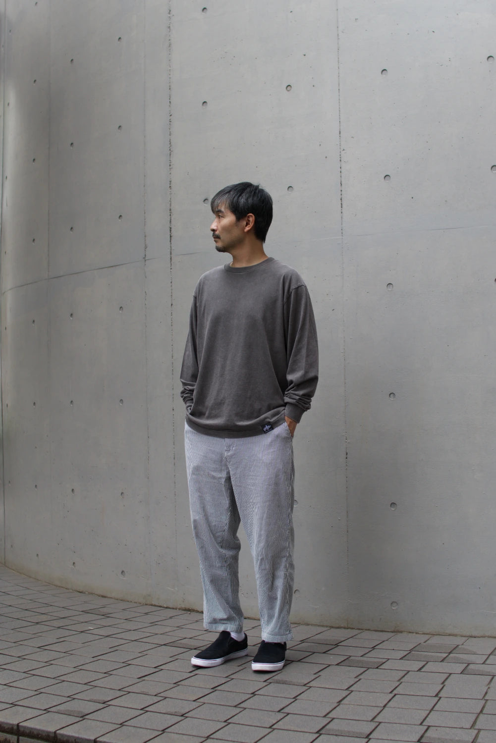 9月限定 "179" HOKKAIDO LONG SLEEVE TEE - Gray Wash