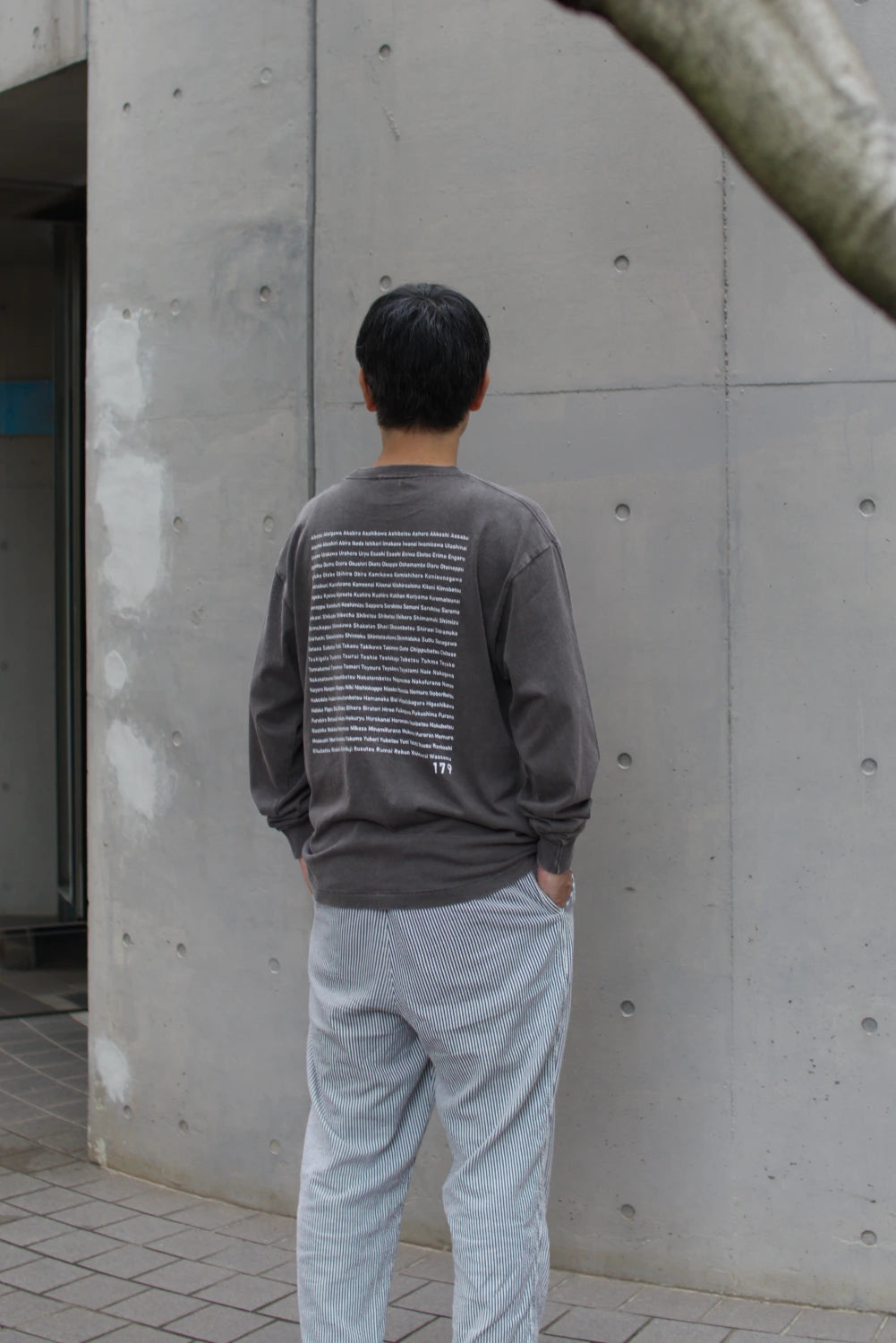 9月限定 "179" HOKKAIDO LONG SLEEVE TEE - Gray Wash