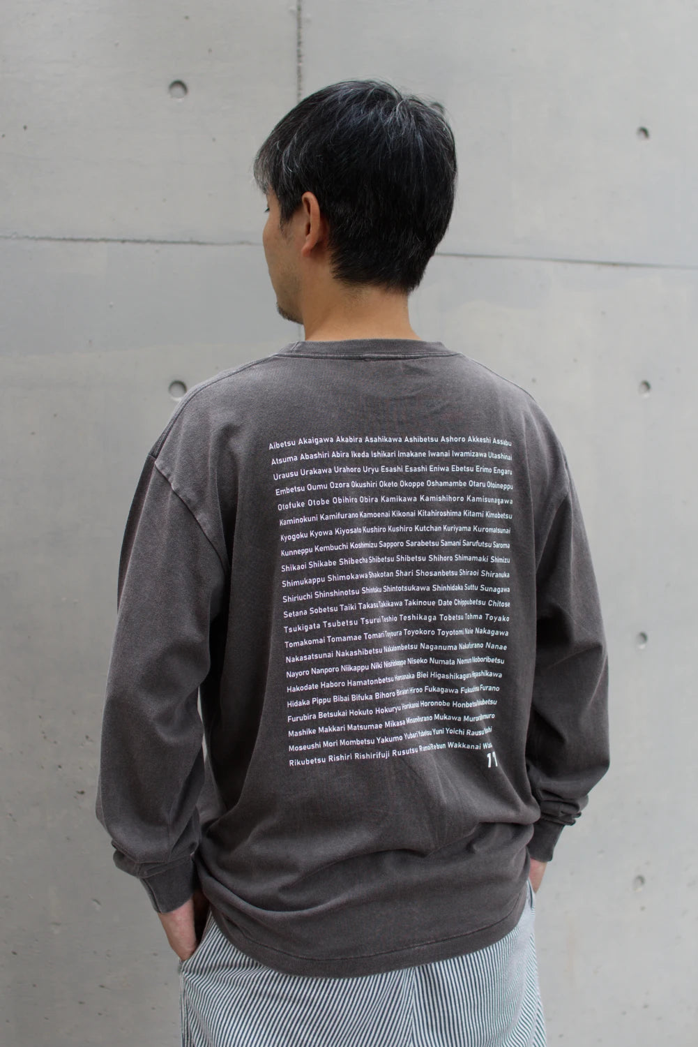 9月限定 "179" HOKKAIDO LONG SLEEVE TEE - Gray Wash