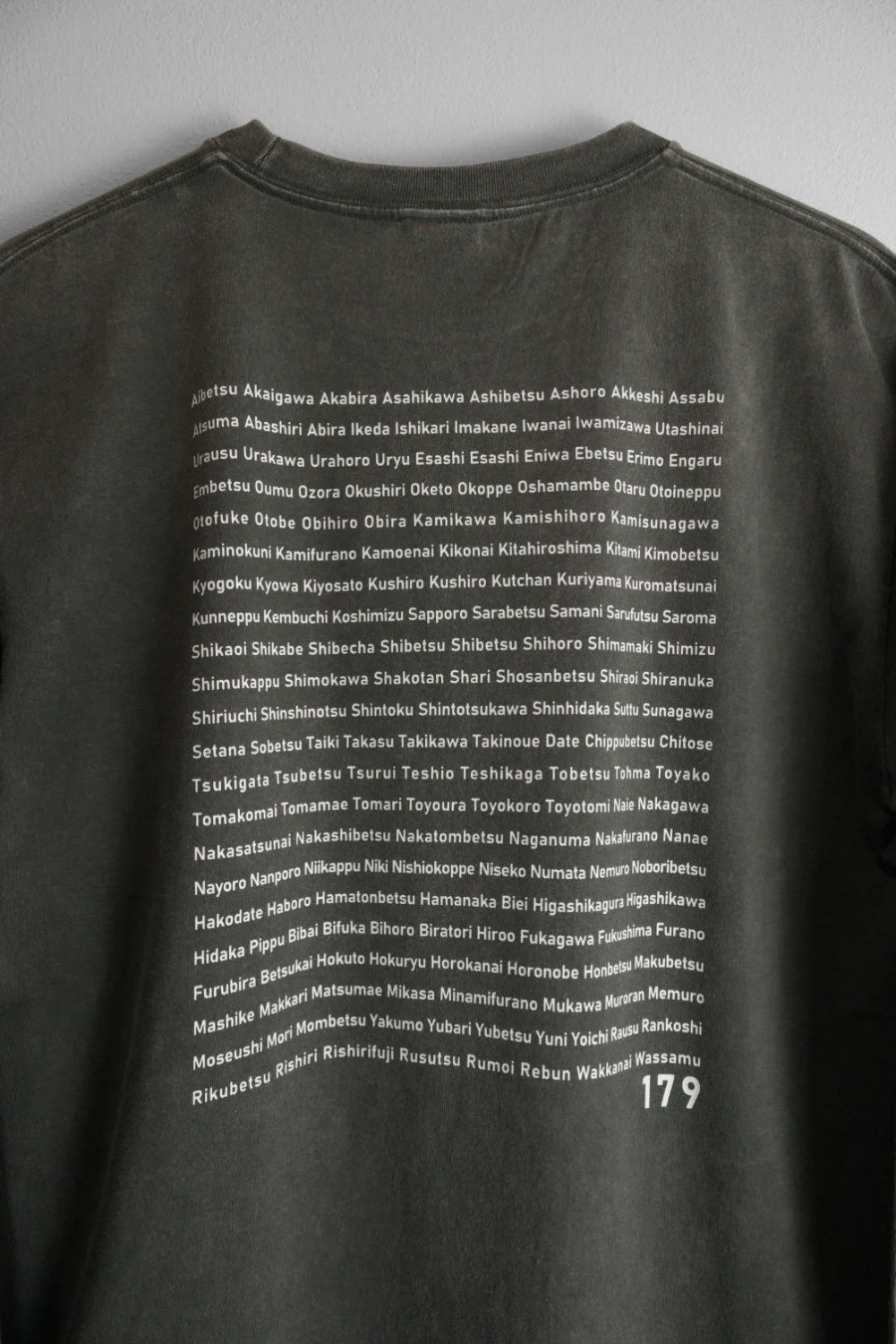 9月限定 "179" HOKKAIDO LONG SLEEVE TEE - Gray Wash